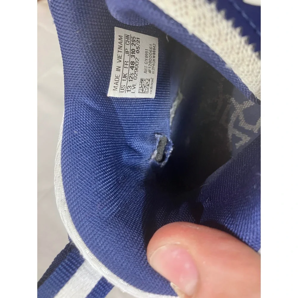 Adidas Hoops‎ Mens BB Shoes White Blue Camo F21/S22-TN21/066D.1-3 Size 13